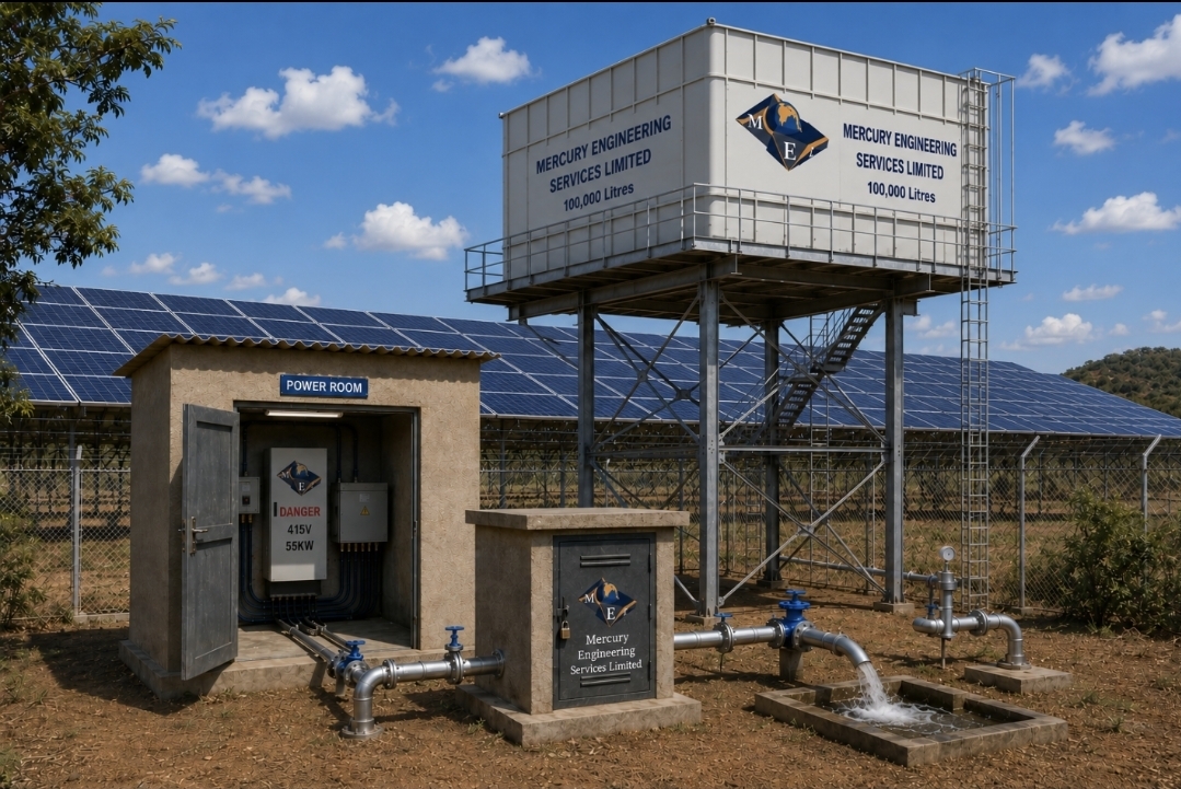 Solar water facility with 100,000 litre tank